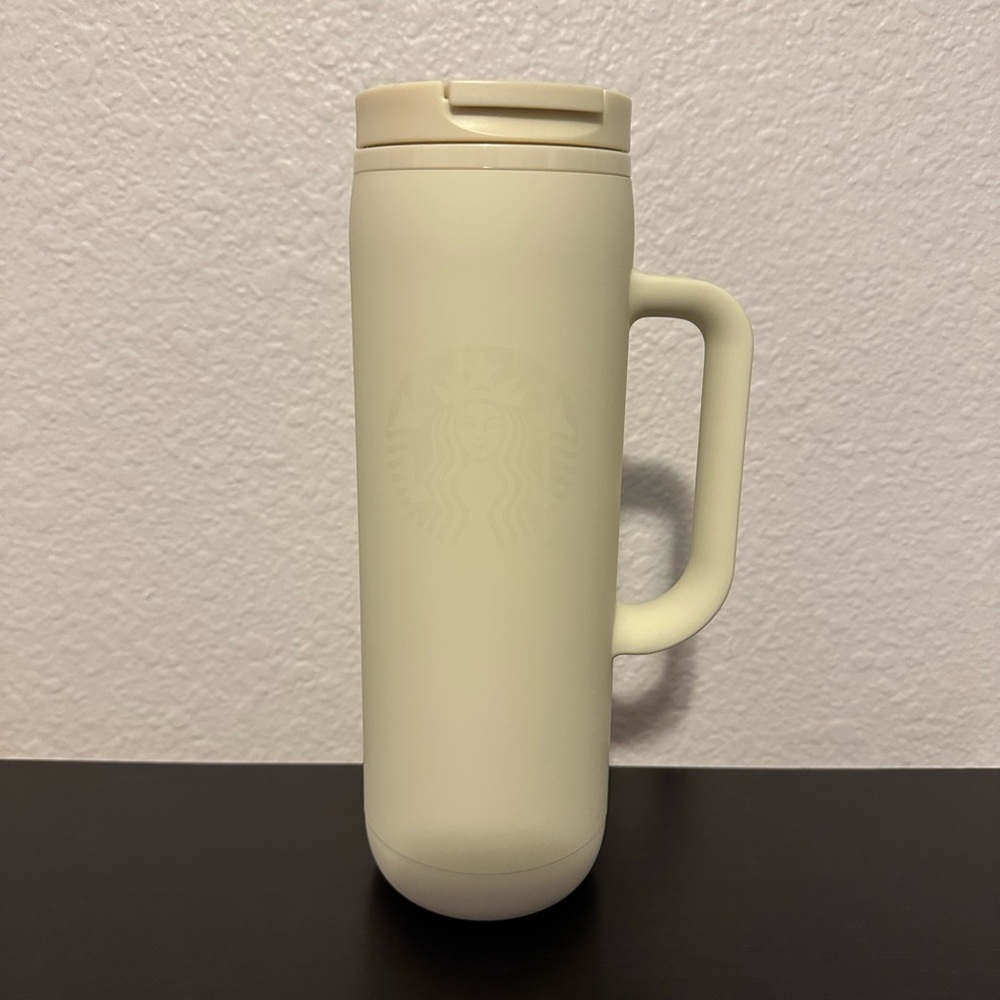 NWT Starbucks 2025 Fall Halloween Matte White Soft Touch Handle Bottle Tumbler